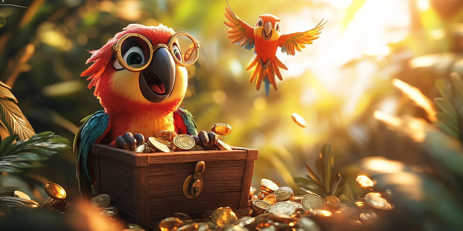 Joueur congolais ouvrant un coffre au trésor de bonus sur écran